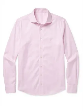 Plain pale pink dobby shirt