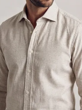 Plain beige flannel shirt