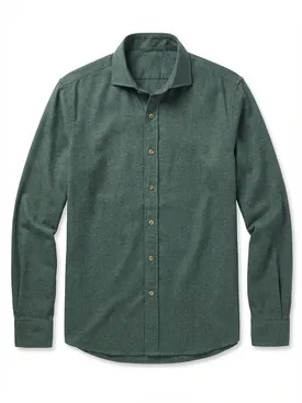 Plain khaki green flannel shirt