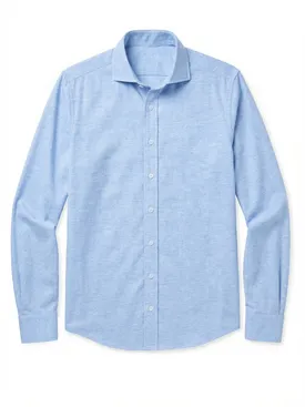 Plain sky blue flannel shirt