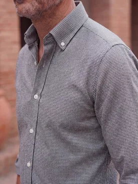 Brown mini-plaid flannel shirt