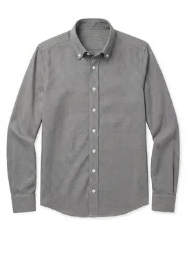 Brown mini-plaid flannel shirt