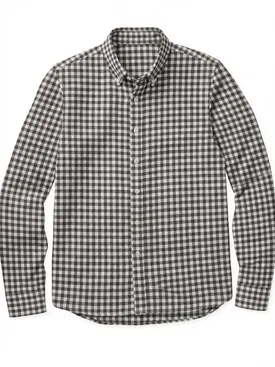 Flannel shirt with small brown checks