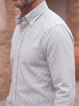 Flannel shirt with small gray checks