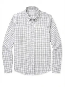 Flannel shirt with small gray checks