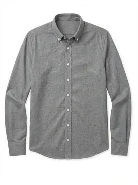 Gray mini-plaid flannel shirt