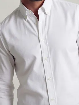 Solid white sport Oxford shirt