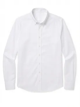 Solid white sport Oxford shirt