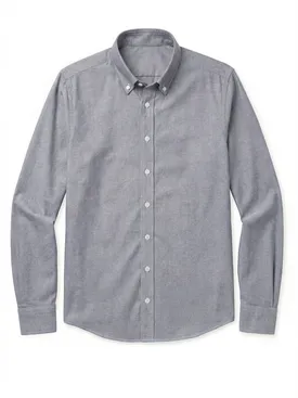 Solid grey sport Oxford shirt