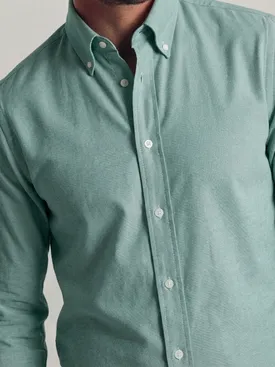 Solid green sport Oxford shirt