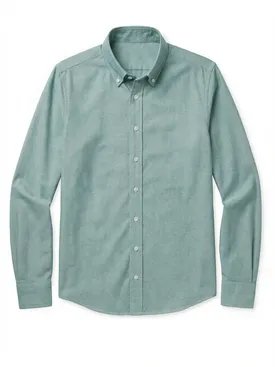 Solid green sport Oxford shirt