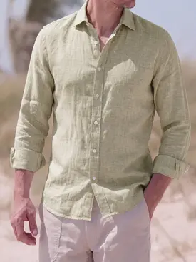 Plain beige Linen Shirt