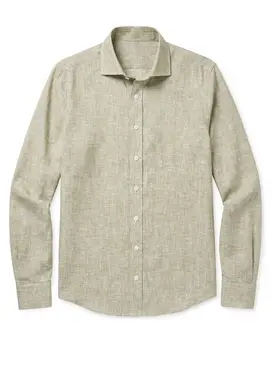 Plain beige Linen Shirt