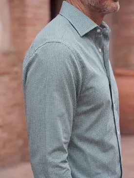 Green Checked Twill Shirt