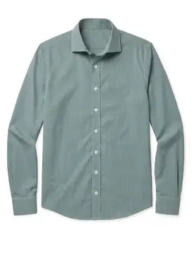 Green Checked Twill Shirt