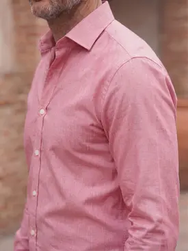 Solid Red Fil-à-Fil Shirt