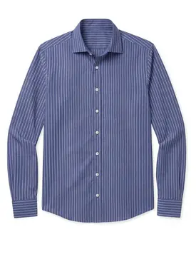 Blue Striped Poplin Shirt