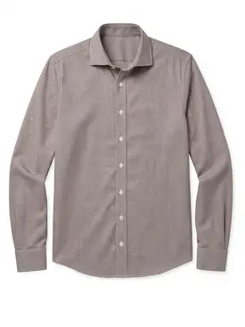 Solid Brown Twill Shirt