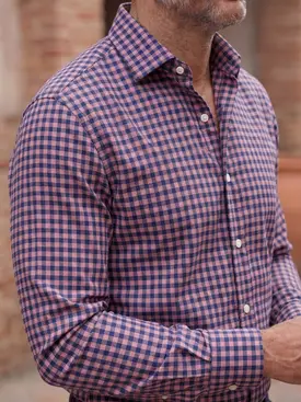 Purple Checked Twill Shirt