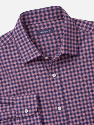 Purple Checked Twill Shirt