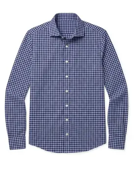 Blue Checked Twill Shirt