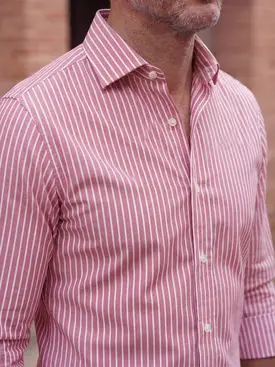 Red Striped Poplin Shirt