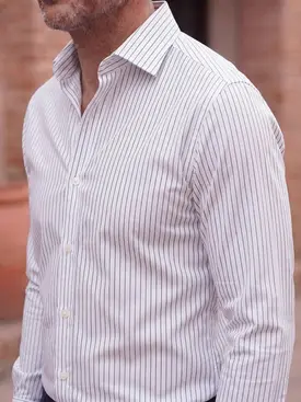 Black Striped Poplin Shirt