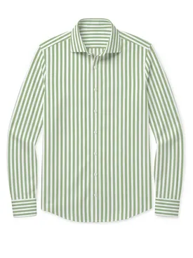 Green Striped Poplin Shirt