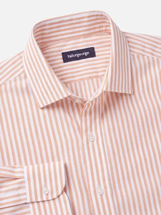 Orange Striped Poplin Shirt