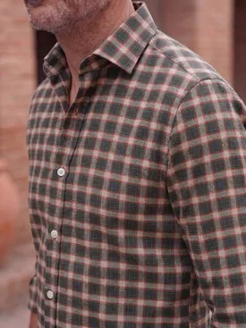 Green Checked Flannel Shirt