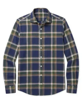 Blue Checked Flannel Shirt