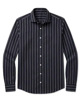 Black Striped Poplin Shirt