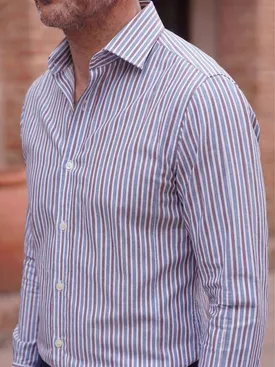 Blue Striped Poplin Shirt