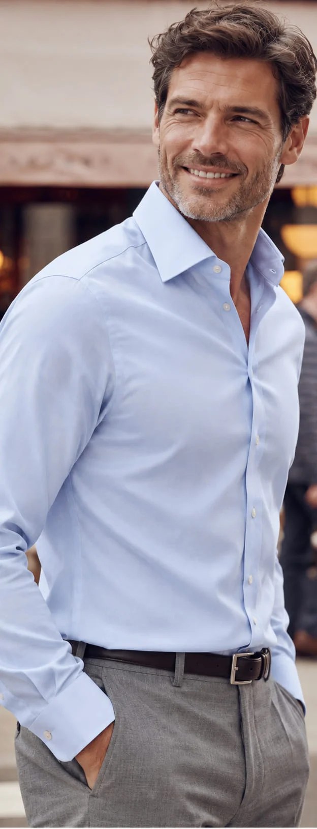 Easy-iron poplin shirt
