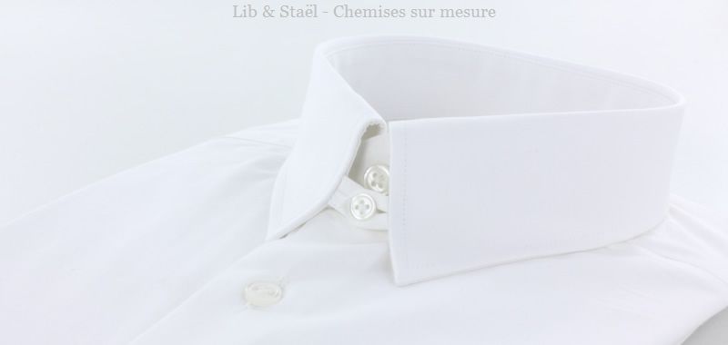 Easy-iron plain white poplin shirt