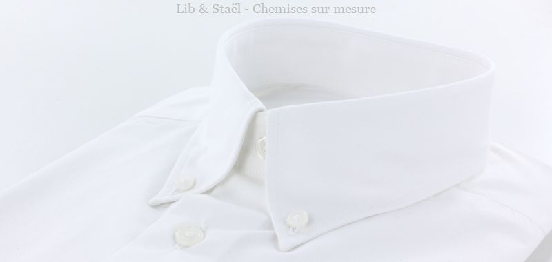Easy-iron plain white poplin shirt