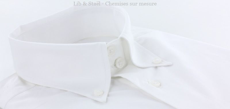 Easy-iron plain white poplin shirt