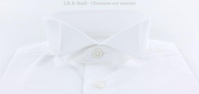 Easy-iron plain white poplin shirt