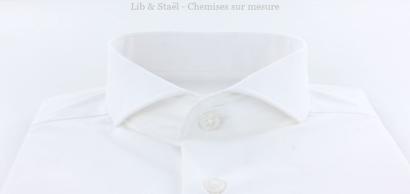 Easy-iron plain white poplin shirt