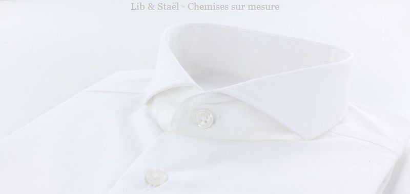 Easy-iron plain white poplin shirt