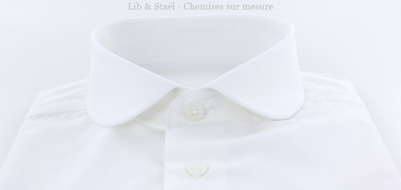 Easy-iron plain white poplin shirt