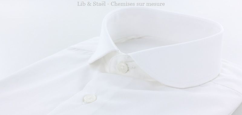 Easy-iron plain white poplin shirt