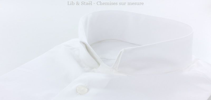 Easy-iron plain white poplin shirt