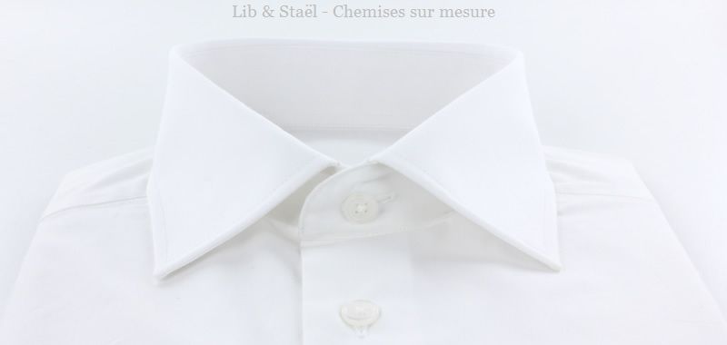 Easy-iron plain white poplin shirt