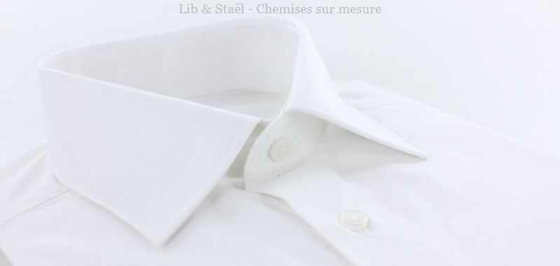 Easy-iron plain white poplin shirt