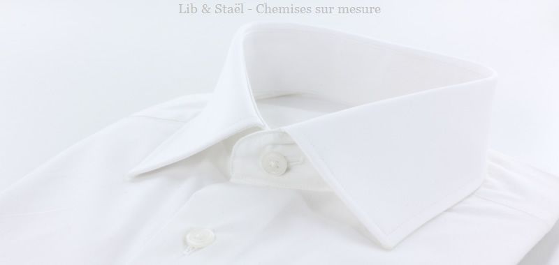 Easy-iron plain white poplin shirt