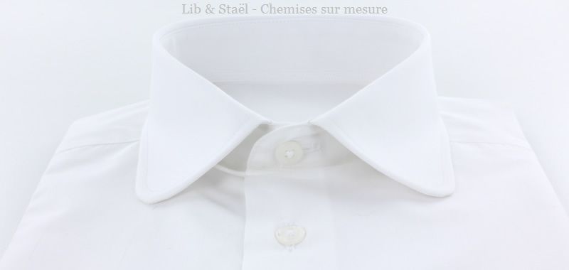 Easy-iron plain white poplin shirt