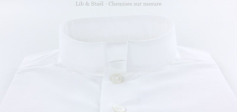 Easy-iron plain white poplin shirt