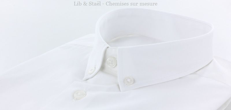 Easy-iron plain white poplin shirt