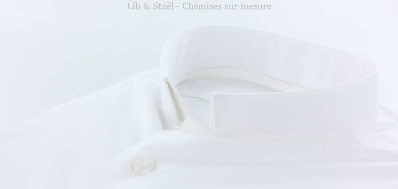 Easy-iron plain white poplin shirt